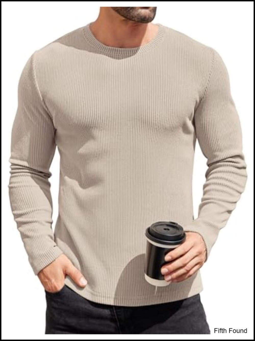 Men's Thermal Underwear Long Sleeve Shirt Slim Fit Crewneck Knitted Pullover